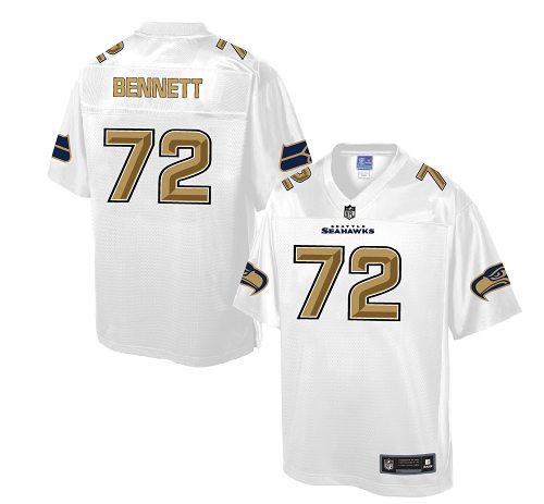 Men's Game Michael Bennett Nike Jersey White - #72 Pro Line Fashion NFL Seattle Seahawks